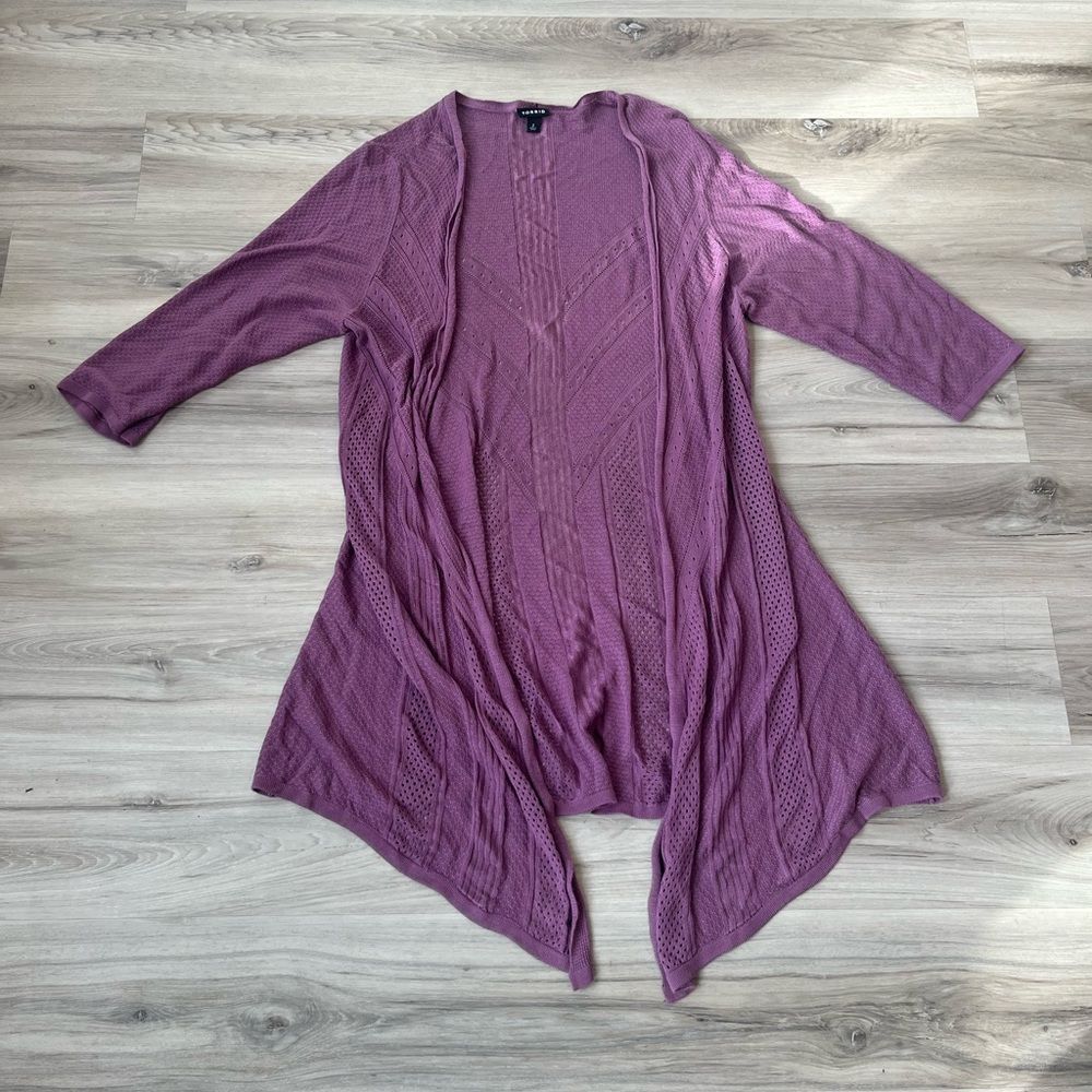 Torrid 2X Purple Knit Cardigan